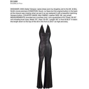 2005 Oscars Gown Angelina Jolie Atelier Versace Black Leather Gown